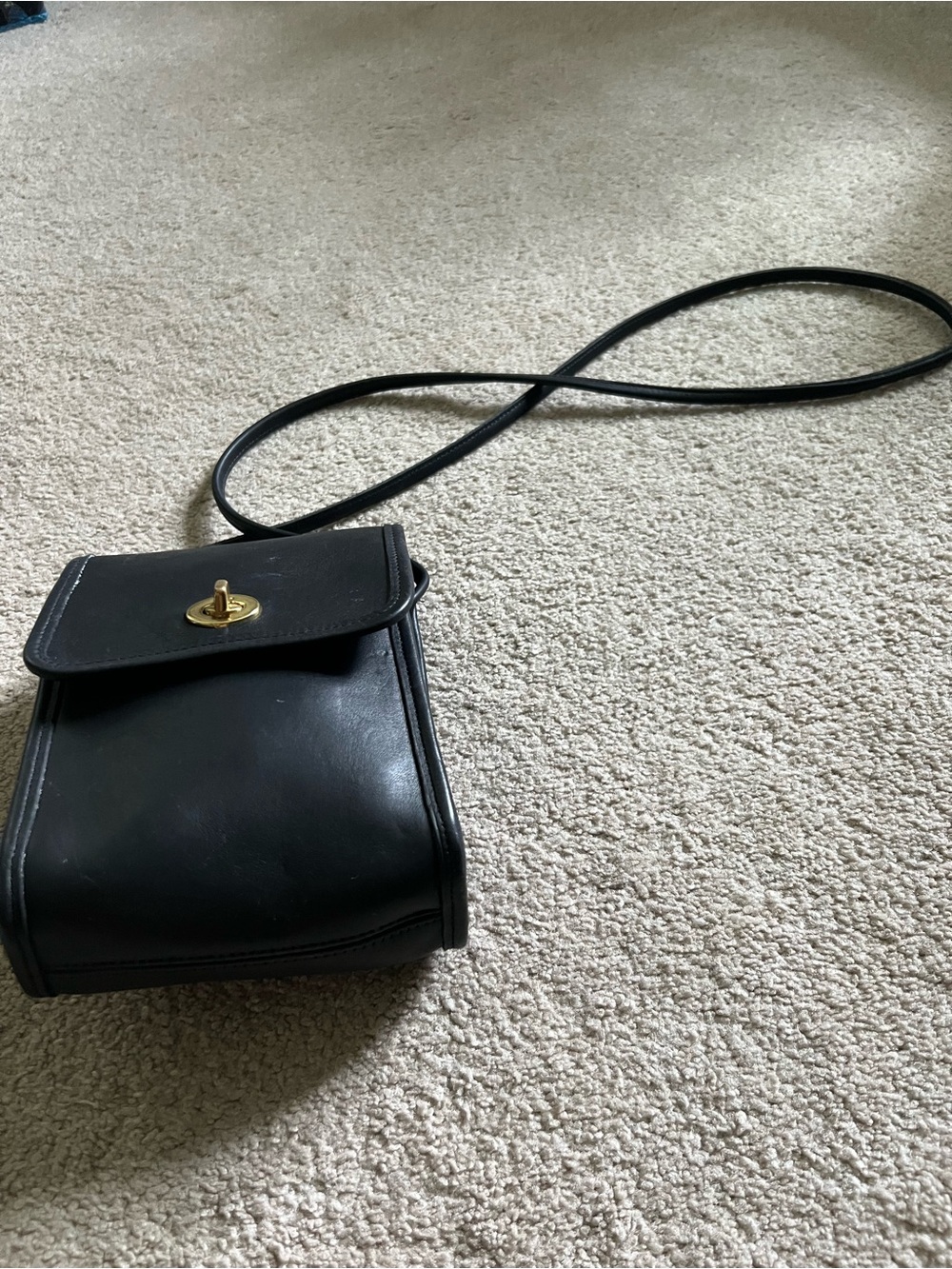 Vintage Coach Black Leather “Scooter”  Crossbody, in great condition!